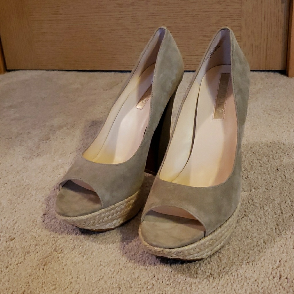 Leather Peep-Toe 6" Heels